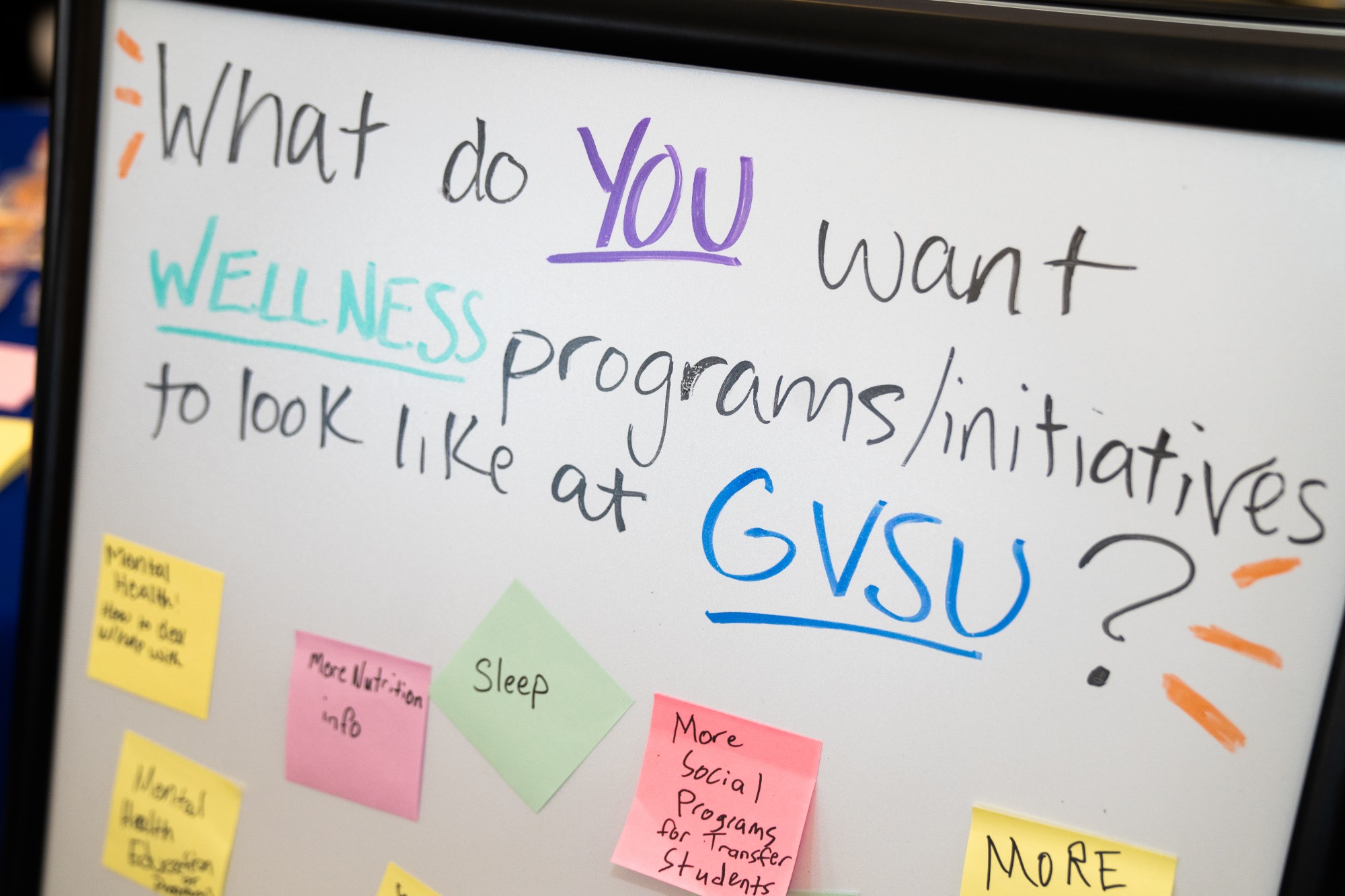 Student activity board on health and wellness